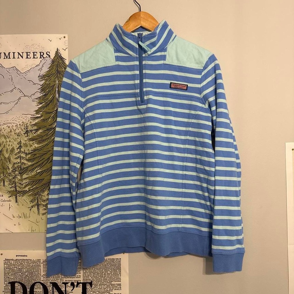 Vineyard Vines Striped Shep Shirt Quarter Zip Pullover